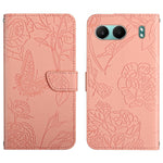 Custodia per cellulare in pelle goffrata con peonia a farfalla, For OnePlus 13T, For OnePlus 13R, For OnePlus 13, For OnePlus Nord 4 5G