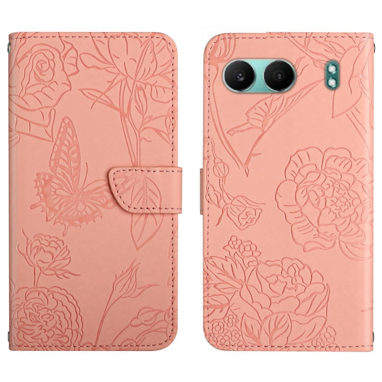 Custodia per cellulare in pelle goffrata con peonia a farfalla, For OnePlus 13T, For OnePlus 13R, For OnePlus 13, For OnePlus Nord 4 5G