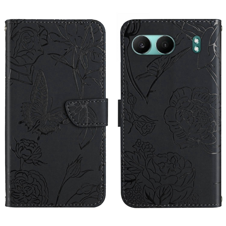 Custodia per cellulare in pelle goffrata con peonia a farfalla, For OnePlus 13T, For OnePlus 13R, For OnePlus 13, For OnePlus Nord 4 5G