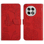 Custodia per cellulare in pelle goffrata con peonia a farfalla, For OnePlus 13T, For OnePlus 13R, For OnePlus 13, For OnePlus Nord 4 5G