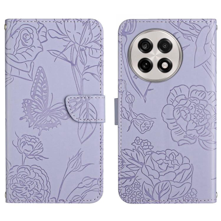Custodia per cellulare in pelle goffrata con peonia a farfalla, For OnePlus 13T, For OnePlus 13R, For OnePlus 13, For OnePlus Nord 4 5G