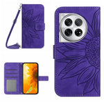 Custodia pelle goffrata Sun Flower con cordino per OnePlus Nord CE4 e 12R 5G