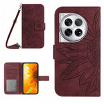Custodia pelle goffrata Sun Flower con cordino per OnePlus Nord CE4 e 12R 5G
