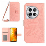 Custodia pelle goffrata Sun Flower con cordino per OnePlus Nord CE4 e 12R 5G