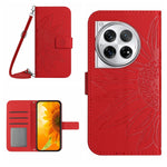 Custodia pelle goffrata Sun Flower con cordino per OnePlus Nord CE4 e 12R 5G
