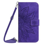 Custodia pelle goffrata Sun Flower con cordino per OnePlus Nord CE4 e 12R 5G