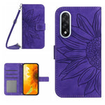Custodia pelle goffrata Sun Flower con cordino per OnePlus 15 5G e Nord 5 5G /