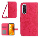 Custodia pelle goffrata Sun Flower con cordino per OnePlus 15 5G e Nord 5 5G /