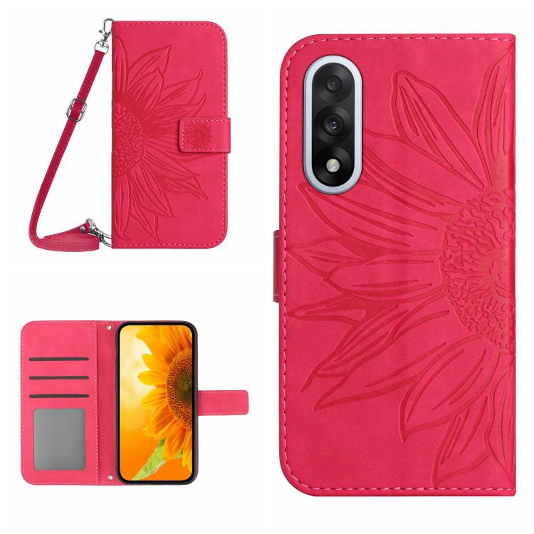 Custodia pelle goffrata Sun Flower con cordino per OnePlus 15 5G e Nord 5 5G /