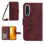 Custodia pelle goffrata Sun Flower con cordino per OnePlus 15 5G e Nord 5 5G /