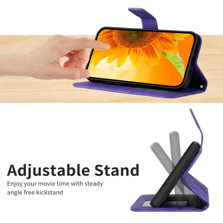 Custodia pelle goffrata Sun Flower con cordino per OnePlus 15 5G e Nord 5 5G /