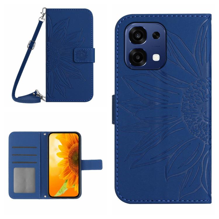Custodia pelle goffrata Sun Flower con cordino per OnePlus 15 5G e Nord 5 5G /
