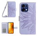 Custodia pelle goffrata Sun Flower con cordino per OnePlus 15 5G e Nord 5 5G /