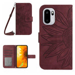 Custodia in pelle goffrata Sun Flower con cordino per OnePlus Nord 6 5G e 15R