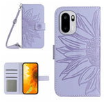 Custodia in pelle goffrata Sun Flower con cordino per OnePlus Nord 6 5G e 15R