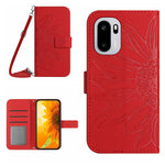 Custodia in pelle goffrata Sun Flower con cordino per OnePlus Nord 6 5G e 15R
