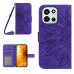 Custodia in pelle goffrata Sun Flower con cordino per OnePlus Nord 6 5G e 15R