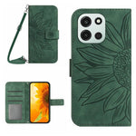 Custodia in pelle goffrata Sun Flower con cordino per OnePlus Nord 6 5G e 15R
