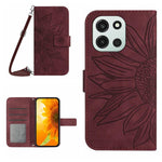 Custodia in pelle goffrata Sun Flower con cordino per OnePlus Nord 6 5G e 15R