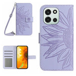 Custodia in pelle goffrata Sun Flower con cordino per OnePlus Nord 6 5G e 15R