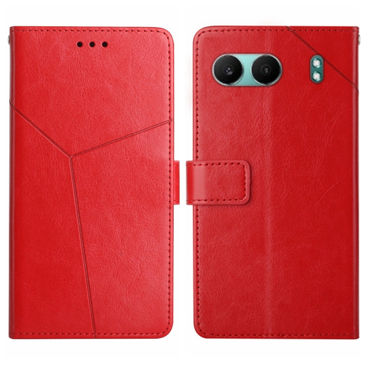 Custodia in pelle con motivo a Y per OnePlus 13T, 13R, 13 e Nord 4 5G