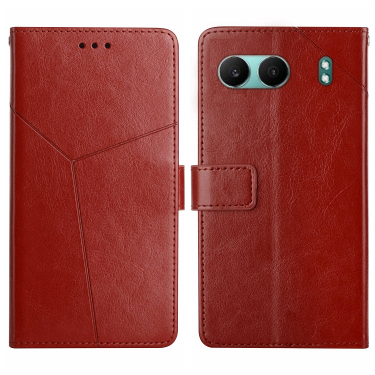 Custodia in pelle con motivo a Y per OnePlus 13T, 13R, 13 e Nord 4 5G