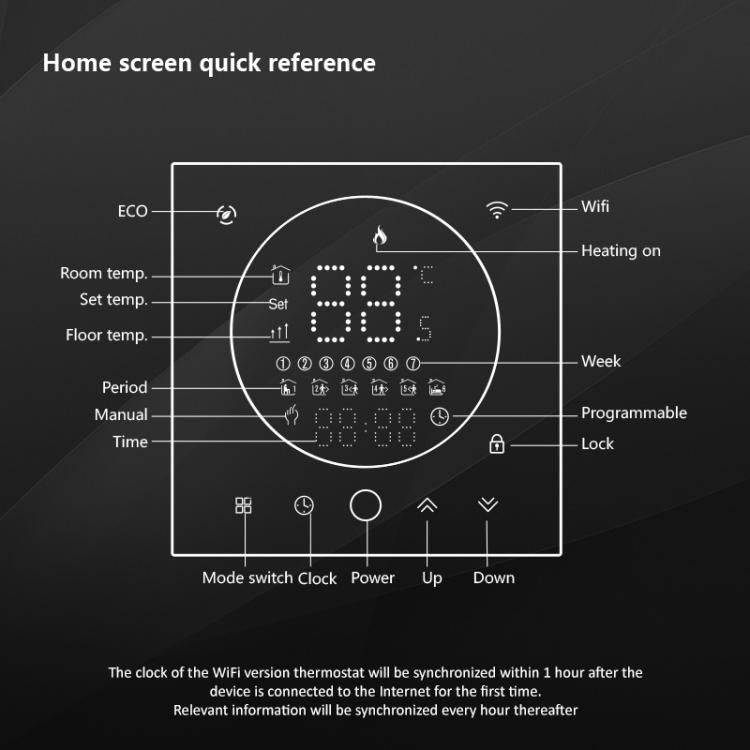 Termostato LED BHT-008GBL 95-240V 16A senza WiFi