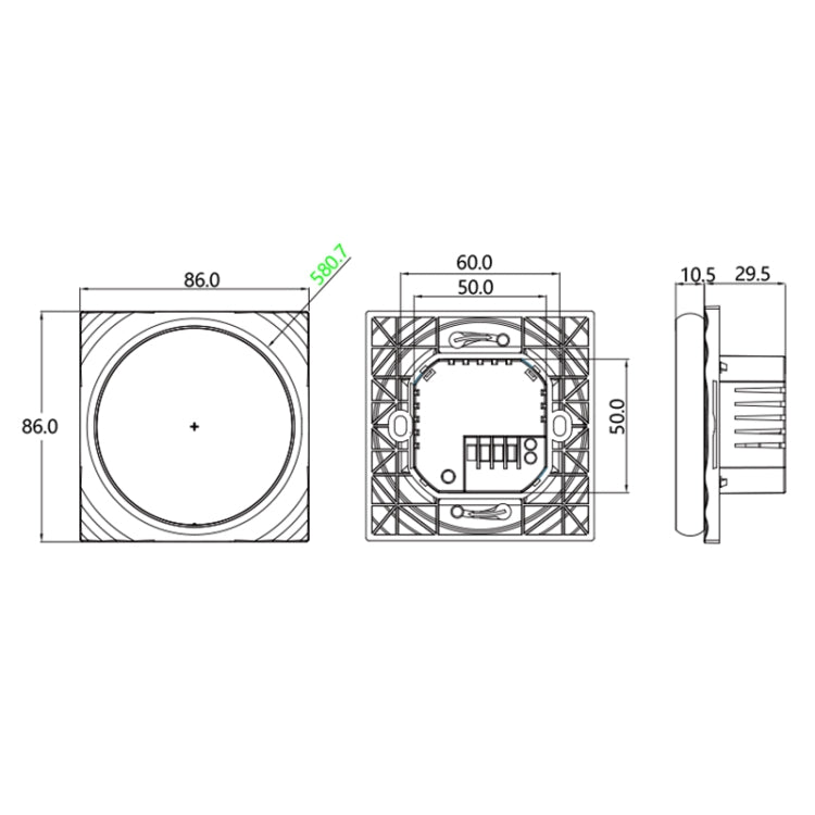 Termostato rotondo intelligente per riscaldamento acqua con WiFi