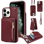 Custodia portafoglio in pelle TPU con cerniera per iPhone 11 Pro