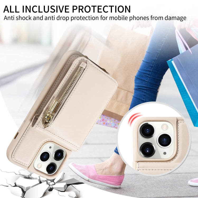 Custodia portafoglio in pelle TPU con cerniera per iPhone 11 Pro