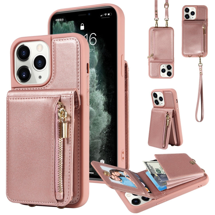 Custodia portafoglio in pelle TPU con cerniera per iPhone 11 Pro
