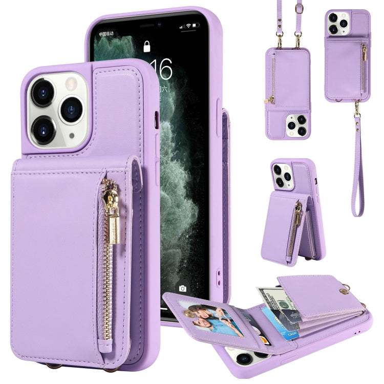 Custodia portafoglio in pelle TPU con cerniera per iPhone 11 Pro