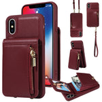 Custodia portafoglio in pelle TPU con cerniera per iPhone 11 Pro