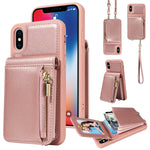 Custodia portafoglio in pelle TPU con cerniera per iPhone 11 Pro