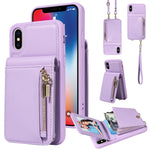 Custodia portafoglio in pelle TPU con cerniera per iPhone 11 Pro