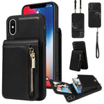 Custodia portafoglio in pelle TPU con cerniera per iPhone 11 Pro