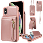 Custodia portafoglio in pelle TPU con cerniera per iPhone 11 Pro