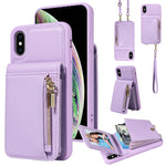 Custodia portafoglio in pelle TPU con cerniera per iPhone 11 Pro