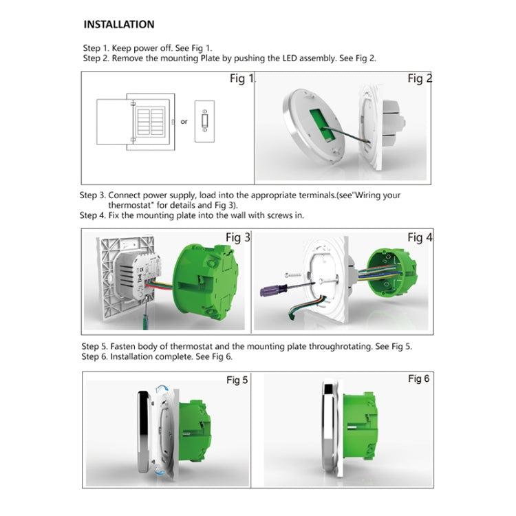 Termostato rotondo intelligente 95-240V CA 5A con WiFi