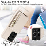 Custodia portafoglio in pelle TPU per Samsung Galaxy S21 Ultra