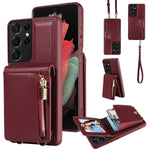 Custodia portafoglio in pelle TPU per Samsung Galaxy S21 Ultra
