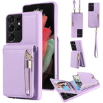 Custodia portafoglio in pelle TPU per Samsung Galaxy S21 Ultra