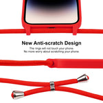 Custodia in silicone liquido con cordino per iPhone 15 Plus