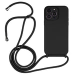 Custodia in silicone liquido con cordino per iPhone 15 Plus