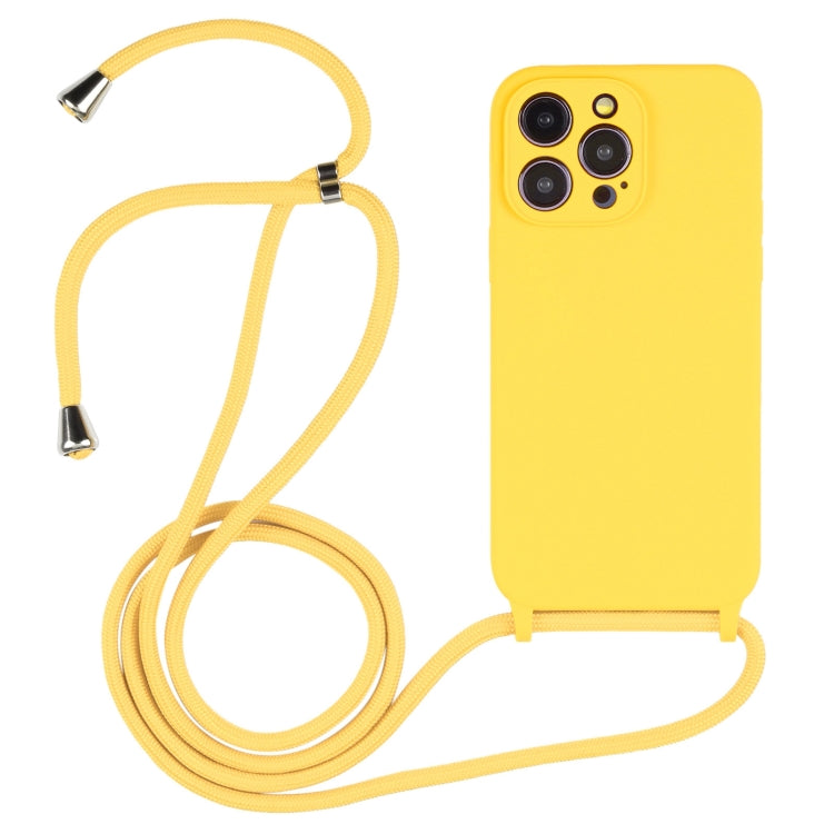 Custodia in silicone liquido con cordino per iPhone 15 Plus