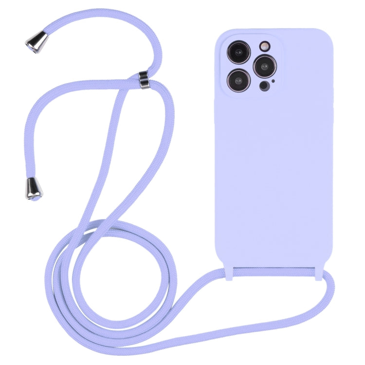 Custodia in silicone liquido con cordino per iPhone 15 Plus