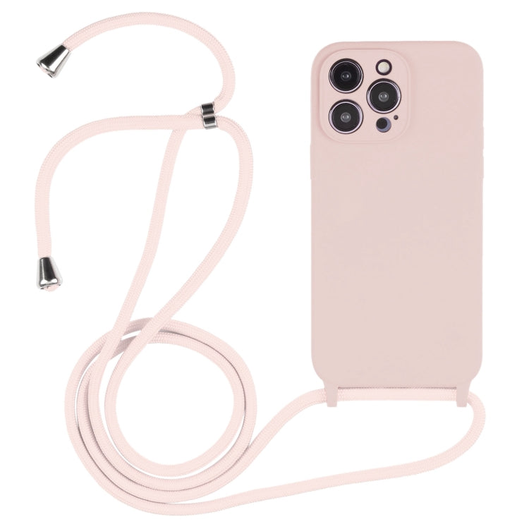 Custodia in silicone liquido con cordino per iPhone 15 Plus