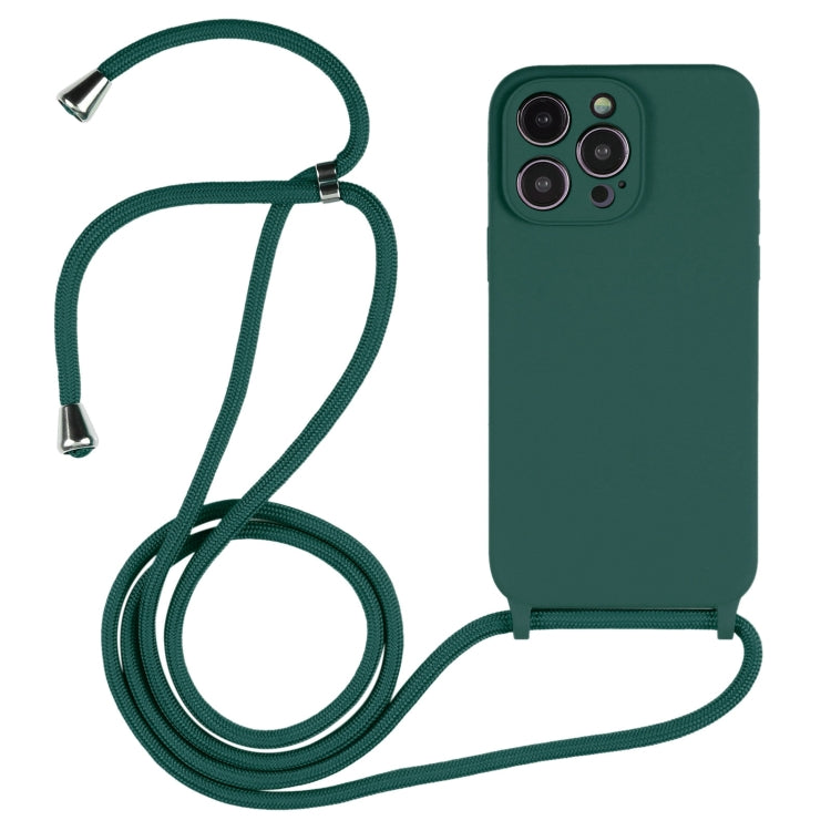 Custodia in silicone liquido con cordino per iPhone 15 Plus