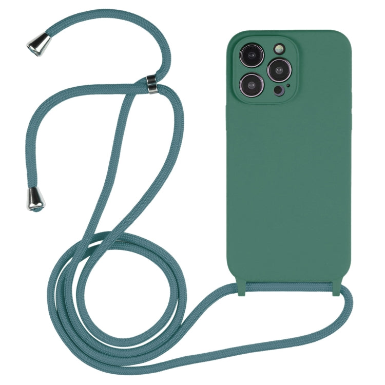 Custodia in silicone liquido con cordino per iPhone 15 Plus
