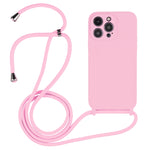 Custodia in silicone liquido con cordino per iPhone 15 Plus